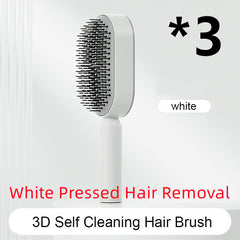 Self Cleaning Hair Brush For Women One-key Cleaning Hair Loss Airbag Massage Scalp Comb Anti-Static Hairbrush - XMART
