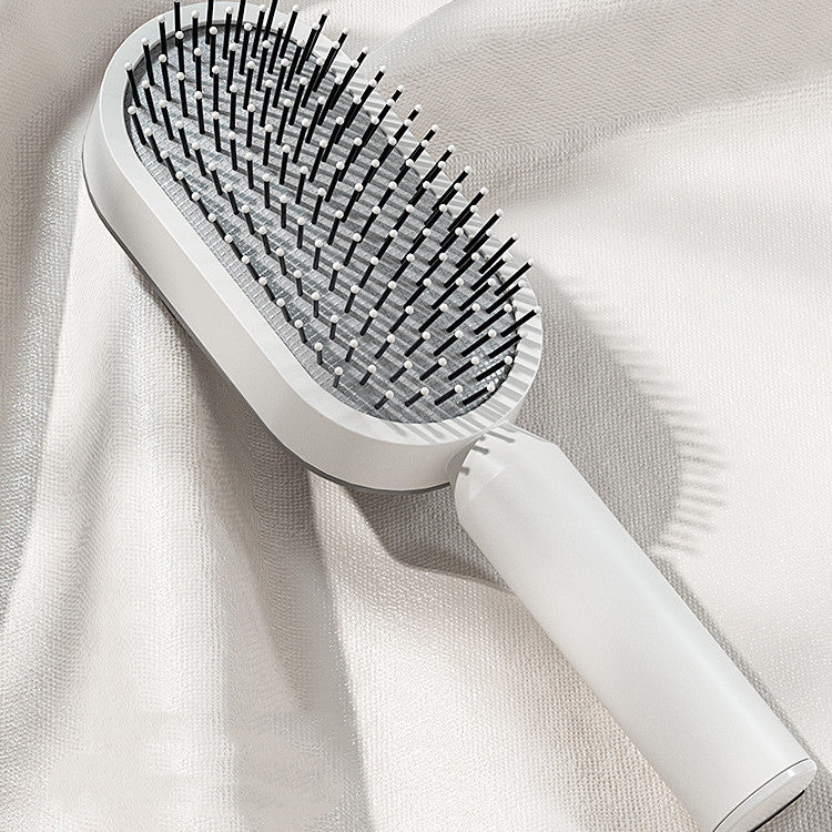 Self Cleaning Hair Brush For Women One-key Cleaning Hair Loss Airbag Massage Scalp Comb Anti-Static Hairbrush - XMART