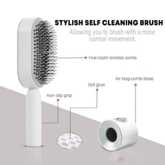 Comb Self-Cleaning Hair Brush, 3D Air CushionMassage Brush Air Bag Massage - XMART