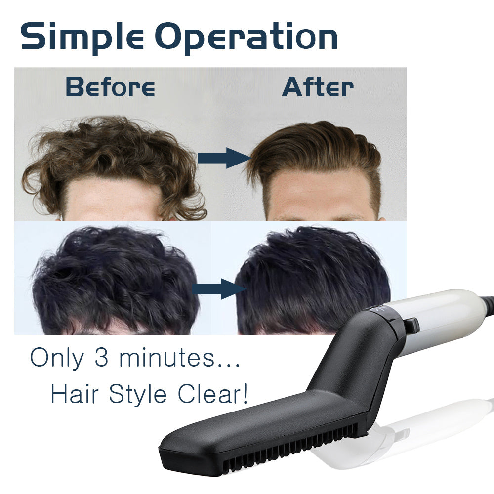 Electric Hair Straightener Brush,Men Quick Beard Straightener Styler Comb,Hair Straightening,Curly Hair Straightening Comb,Side Hair Detangling,Multifunctional Hair Curling Curler - XMART