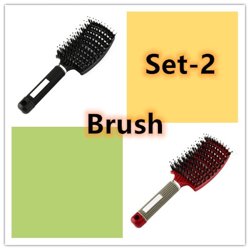 Hairbrush Anti Klit Brushy Haarborstel Women Detangler Hair Brush Bristle Nylon Scalp Massage  Teaser Hair Brush Comb - XMART