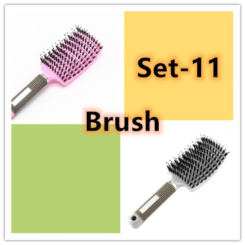 Hairbrush Anti Klit Brushy Haarborstel Women Detangler Hair Brush Bristle Nylon Scalp Massage  Teaser Hair Brush Comb - XMART