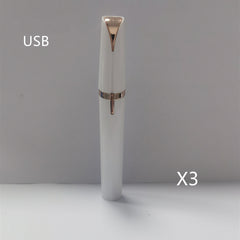 Mini Electric Eyebrow Trimmer Lipstick Brows Pen Hair Remover Painless Razor Epilator with LED Light - XMART
