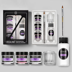Nail Powder Acrylic System Kit Professional Nail Art Tool Set Contain Glass Cup Acrylic Liquid Extention Carving Manicure - XMART