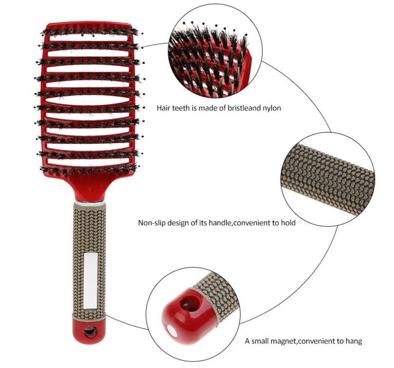 Hairbrush Anti Klit Brushy Haarborstel Women Detangler Hair Brush Bristle Nylon Scalp Massage  Teaser Hair Brush Comb - XMART