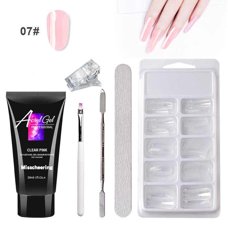 Painless Extension Gel Nail Art Without Paper Holder Quick Model Painless Crystal Gel Set - XMART
