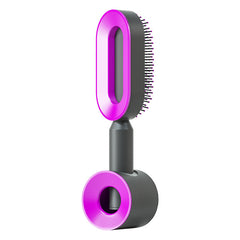 Self Cleaning Hair Brush For Women One-key Cleaning Hair Loss Airbag Massage Scalp Comb Anti-Static Hairbrush - XMART
