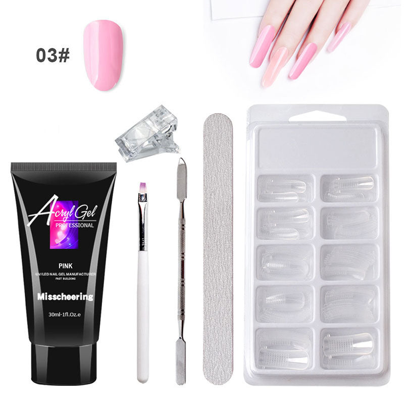 Painless Extension Gel Nail Art Without Paper Holder Quick Model Painless Crystal Gel Set - XMART