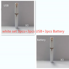Mini Electric Eyebrow Trimmer Lipstick Brows Pen Hair Remover Painless Razor Epilator with LED Light - XMART