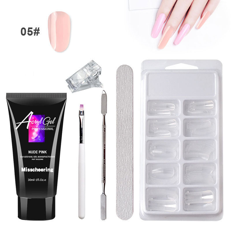 Painless Extension Gel Nail Art Without Paper Holder Quick Model Painless Crystal Gel Set - XMART