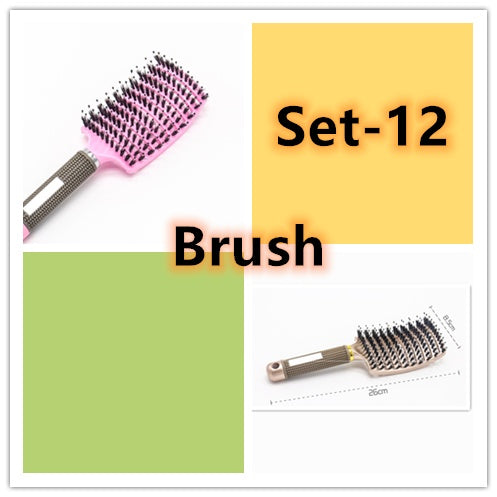 Hairbrush Anti Klit Brushy Haarborstel Women Detangler Hair Brush Bristle Nylon Scalp Massage  Teaser Hair Brush Comb - XMART