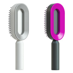 Self Cleaning Hair Brush For Women One-key Cleaning Hair Loss Airbag Massage Scalp Comb Anti-Static Hairbrush - XMART