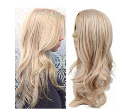 uropean and American fashion white female partial points in the wig bangs dyed long curly hair - XMART