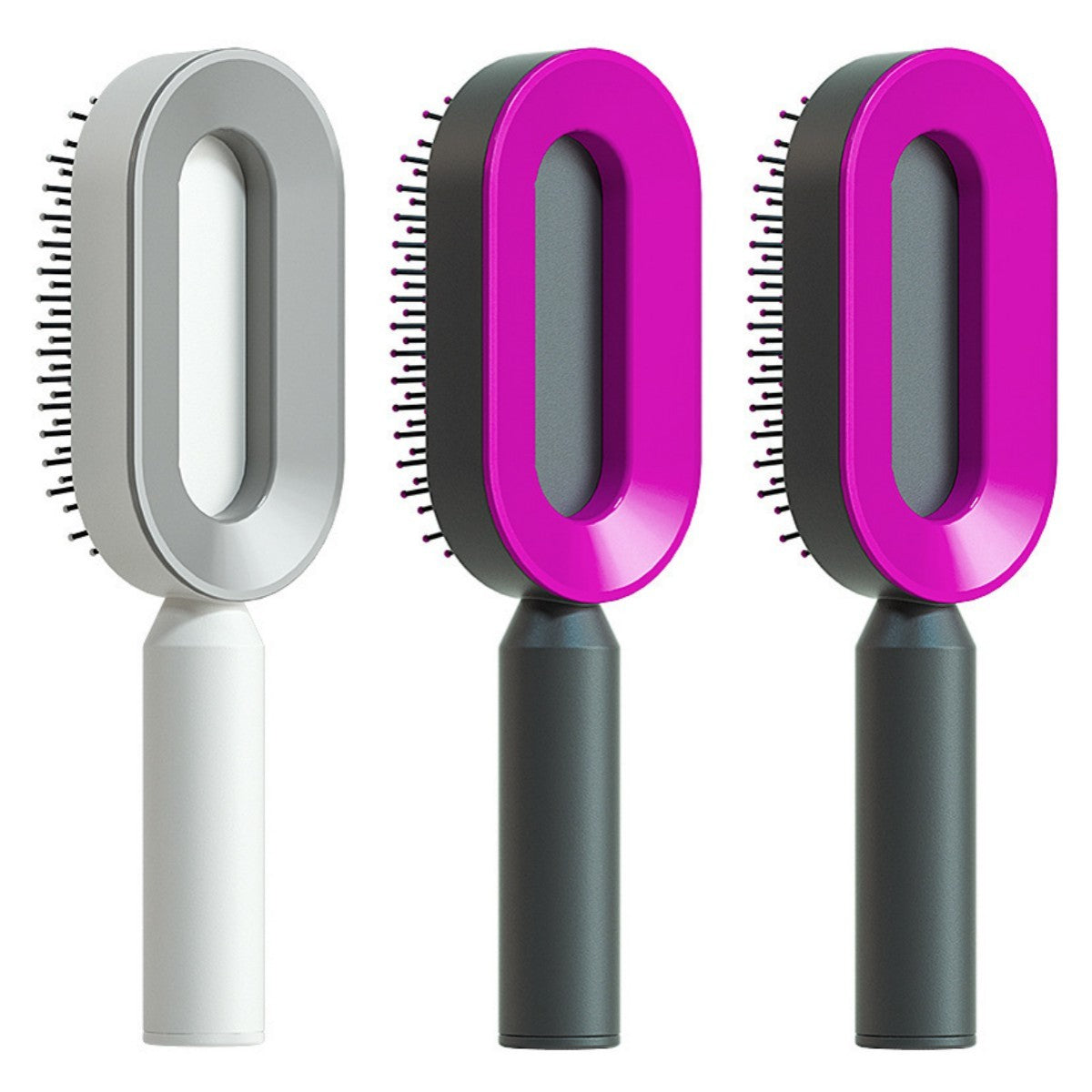 Self Cleaning Hair Brush For Women One-key Cleaning Hair Loss Airbag Massage Scalp Comb Anti-Static Hairbrush - XMART
