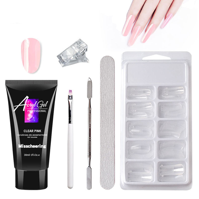 Painless Extension Gel Nail Art Without Paper Holder Quick Model Painless Crystal Gel Set - XMART