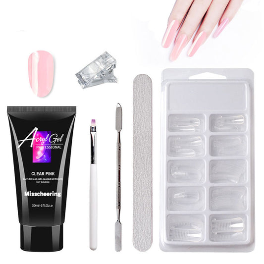 Painless Extension Gel Nail Art Without Paper Holder Quick Model Painless Crystal Gel Set - XMART