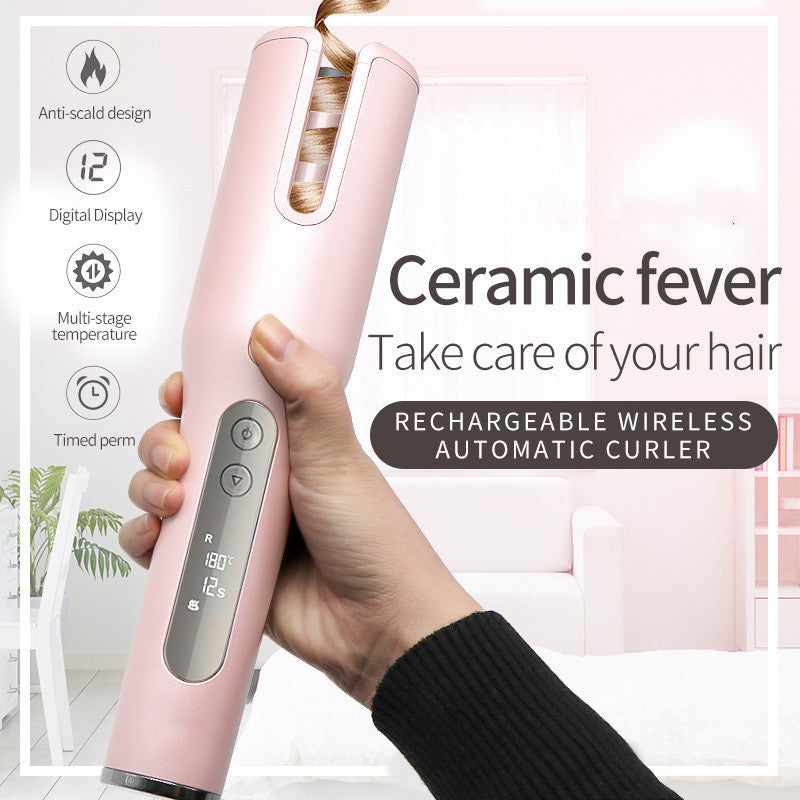 Wireless Automatic Curler USB  LCD Screen Ceramic Heating Anti-perm Curler - XMART
