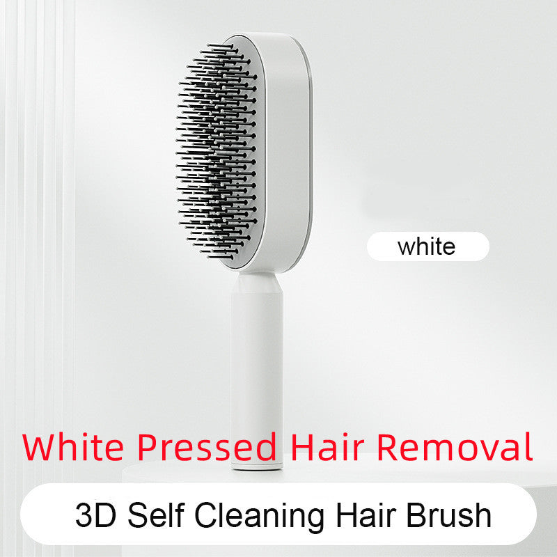 Self Cleaning Hair Brush For Women One-key Cleaning Hair Loss Airbag Massage Scalp Comb Anti-Static Hairbrush - XMART