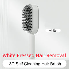 Self Cleaning Hair Brush For Women One-key Cleaning Hair Loss Airbag Massage Scalp Comb Anti-Static Hairbrush - XMART