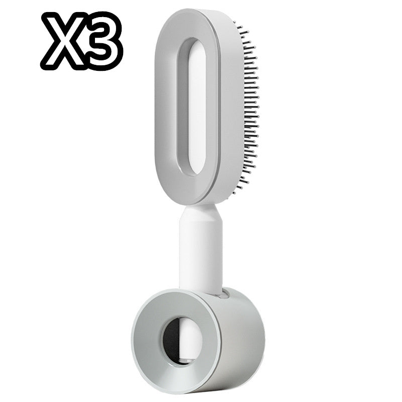 Self Cleaning Hair Brush For Women One-key Cleaning Hair Loss Airbag Massage Scalp Comb Anti-Static Hairbrush - XMART