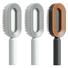 Self Cleaning Hair Brush For Women One-key Cleaning Hair Loss Airbag Massage Scalp Comb Anti-Static Hairbrush - XMART