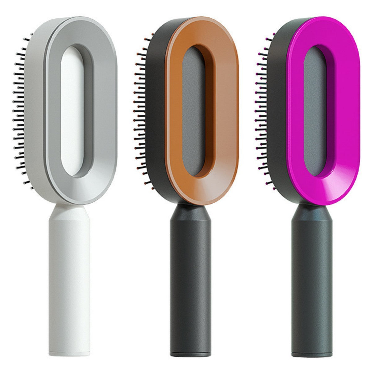 Self Cleaning Hair Brush For Women One-key Cleaning Hair Loss Airbag Massage Scalp Comb Anti-Static Hairbrush - XMART