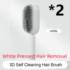 Self Cleaning Hair Brush For Women One-key Cleaning Hair Loss Airbag Massage Scalp Comb Anti-Static Hairbrush - XMART