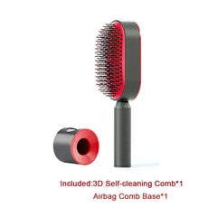 Self Cleaning Hair Brush For Women One-key Cleaning Hair Loss Airbag Massage Scalp Comb Anti-Static Hairbrush - XMART