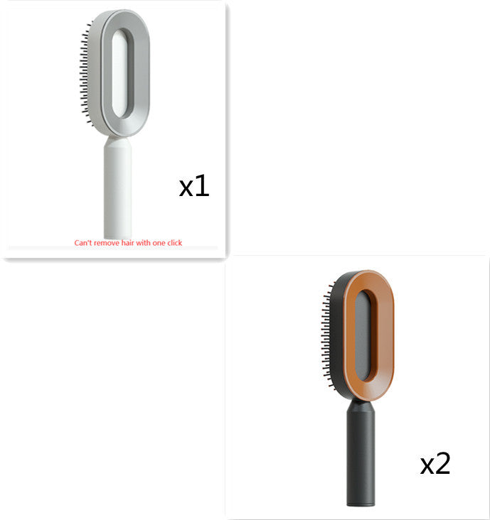 Self Cleaning Hair Brush For Women One-key Cleaning Hair Loss Airbag Massage Scalp Comb Anti-Static Hairbrush - XMART