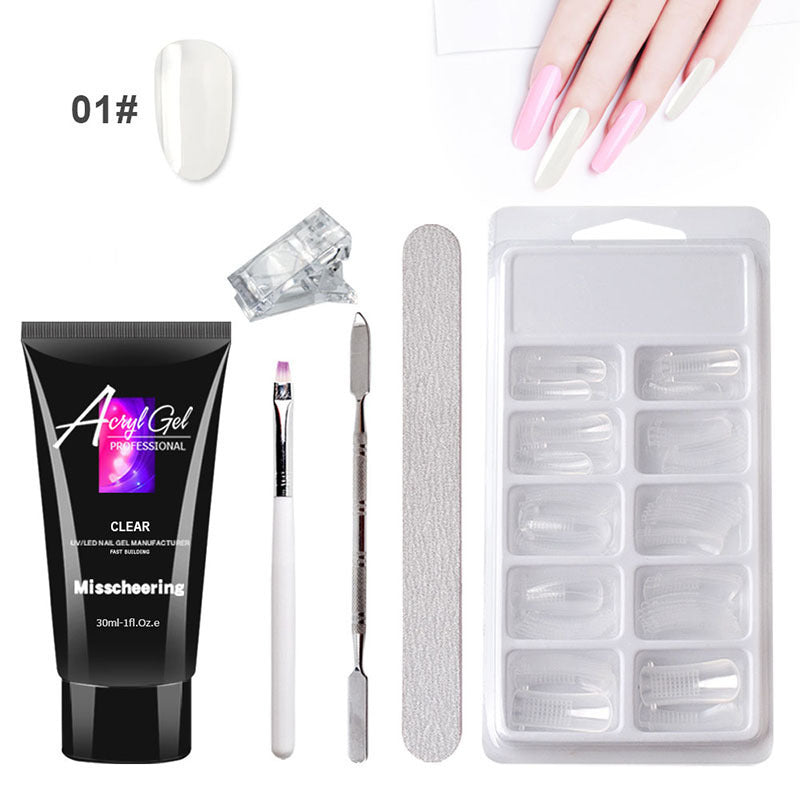 Painless Extension Gel Nail Art Without Paper Holder Quick Model Painless Crystal Gel Set - XMART
