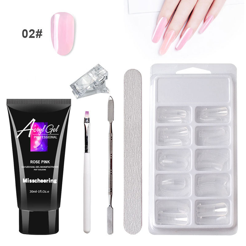 Painless Extension Gel Nail Art Without Paper Holder Quick Model Painless Crystal Gel Set - XMART