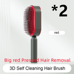 Self Cleaning Hair Brush For Women One-key Cleaning Hair Loss Airbag Massage Scalp Comb Anti-Static Hairbrush - XMART