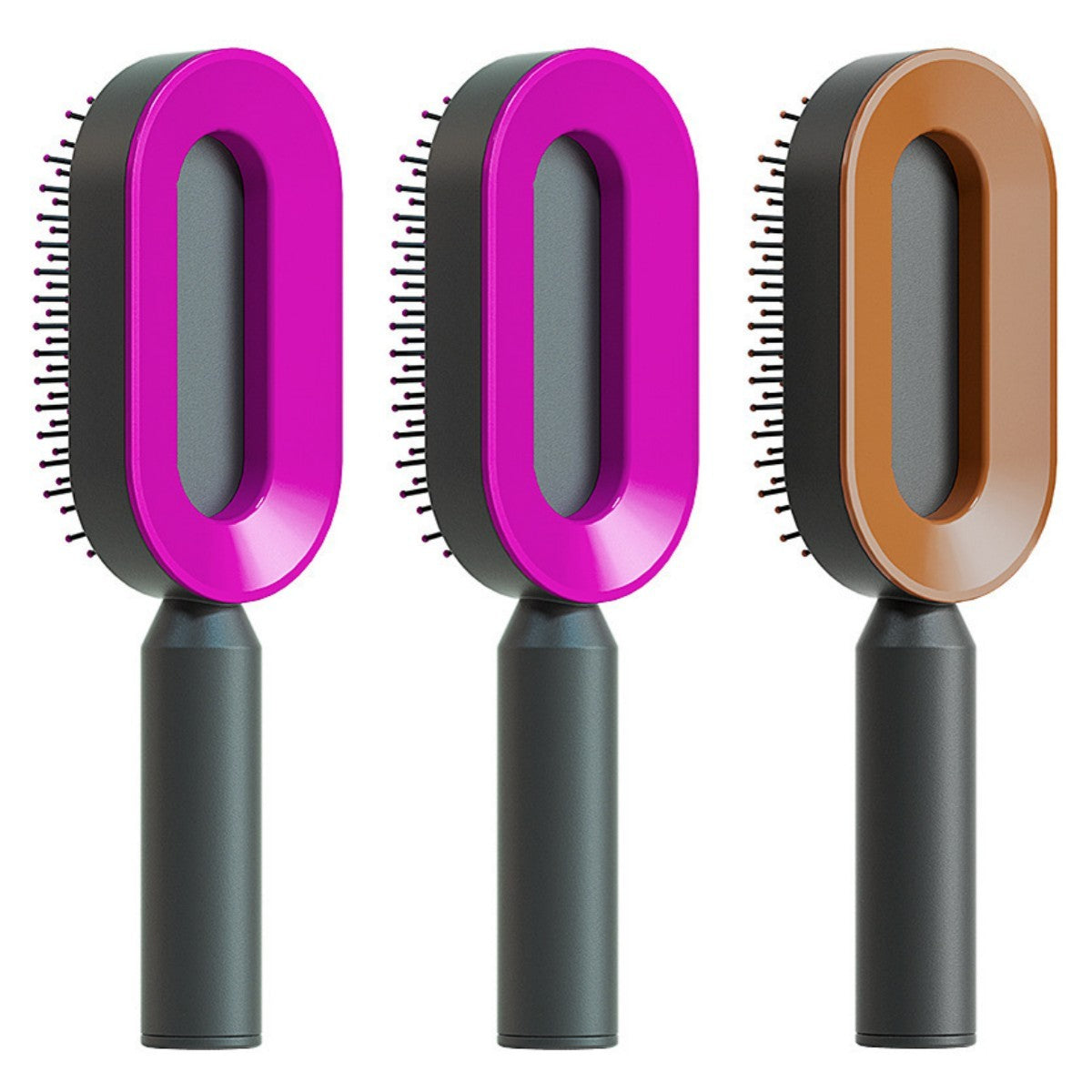 Self Cleaning Hair Brush For Women One-key Cleaning Hair Loss Airbag Massage Scalp Comb Anti-Static Hairbrush - XMART