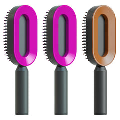 Self Cleaning Hair Brush For Women One-key Cleaning Hair Loss Airbag Massage Scalp Comb Anti-Static Hairbrush - XMART