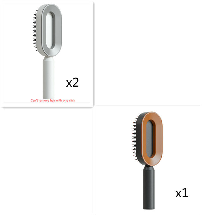 Self Cleaning Hair Brush For Women One-key Cleaning Hair Loss Airbag Massage Scalp Comb Anti-Static Hairbrush - XMART