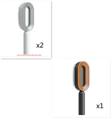 Self Cleaning Hair Brush For Women One-key Cleaning Hair Loss Airbag Massage Scalp Comb Anti-Static Hairbrush - XMART