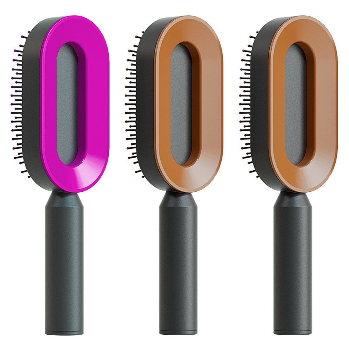 Self Cleaning Hair Brush For Women One-key Cleaning Hair Loss Airbag Massage Scalp Comb Anti-Static Hairbrush - XMART