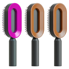Self Cleaning Hair Brush For Women One-key Cleaning Hair Loss Airbag Massage Scalp Comb Anti-Static Hairbrush - XMART