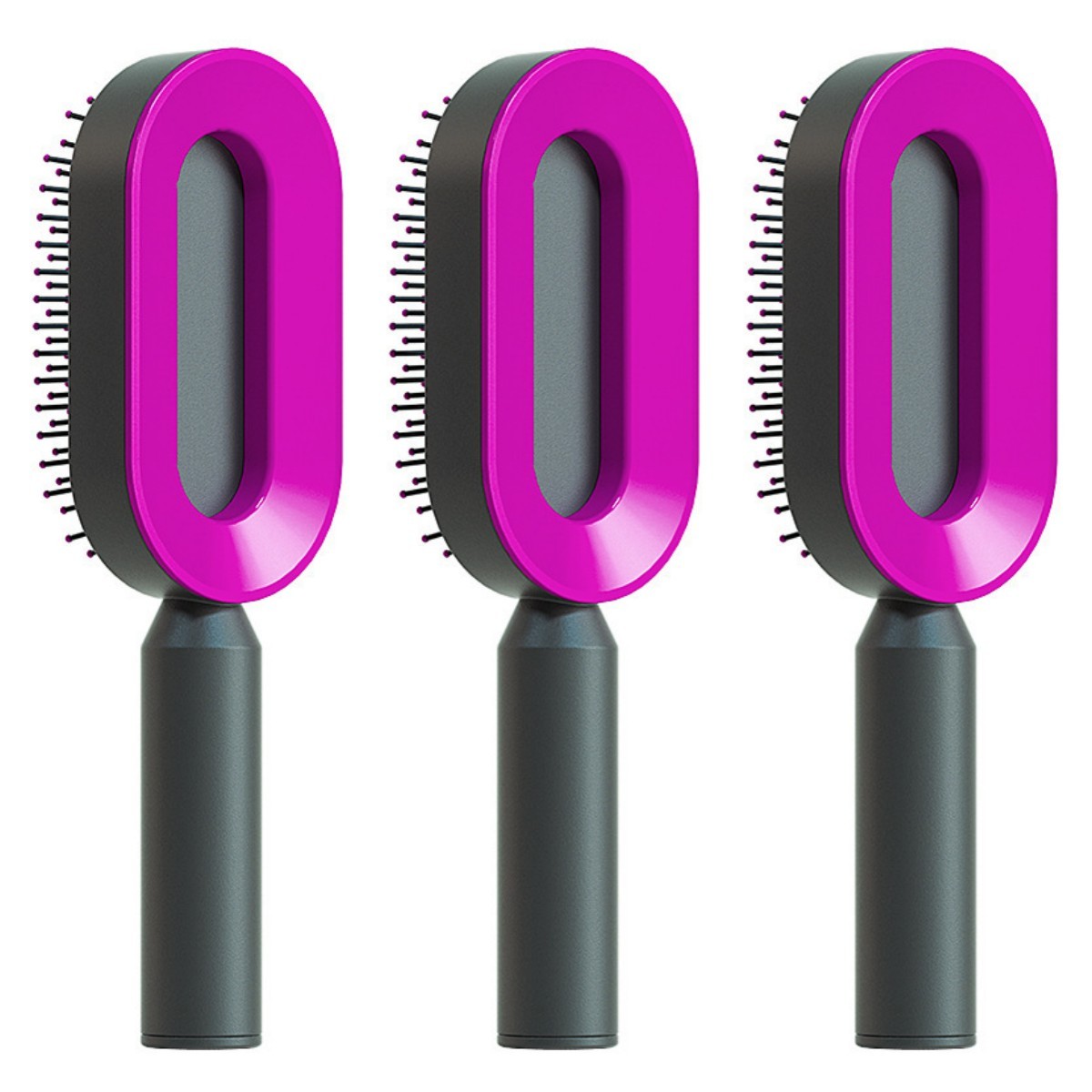 Self Cleaning Hair Brush For Women One-key Cleaning Hair Loss Airbag Massage Scalp Comb Anti-Static Hairbrush - XMART