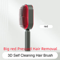Self Cleaning Hair Brush For Women One-key Cleaning Hair Loss Airbag Massage Scalp Comb Anti-Static Hairbrush - XMART