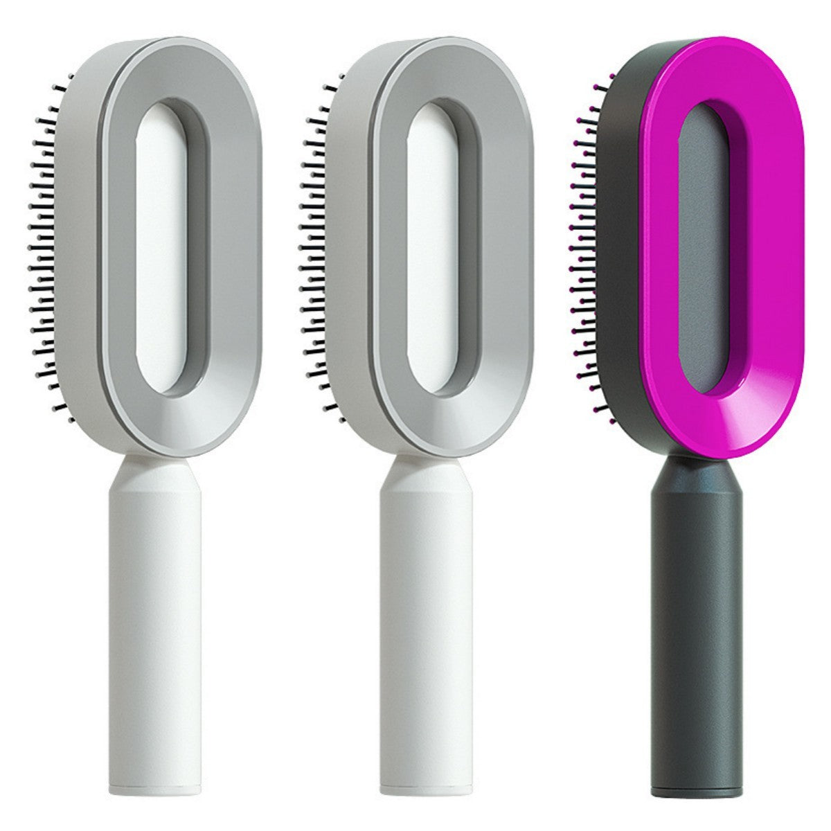 Self Cleaning Hair Brush For Women One-key Cleaning Hair Loss Airbag Massage Scalp Comb Anti-Static Hairbrush - XMART