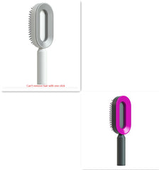 Self Cleaning Hair Brush For Women One-key Cleaning Hair Loss Airbag Massage Scalp Comb Anti-Static Hairbrush - XMART