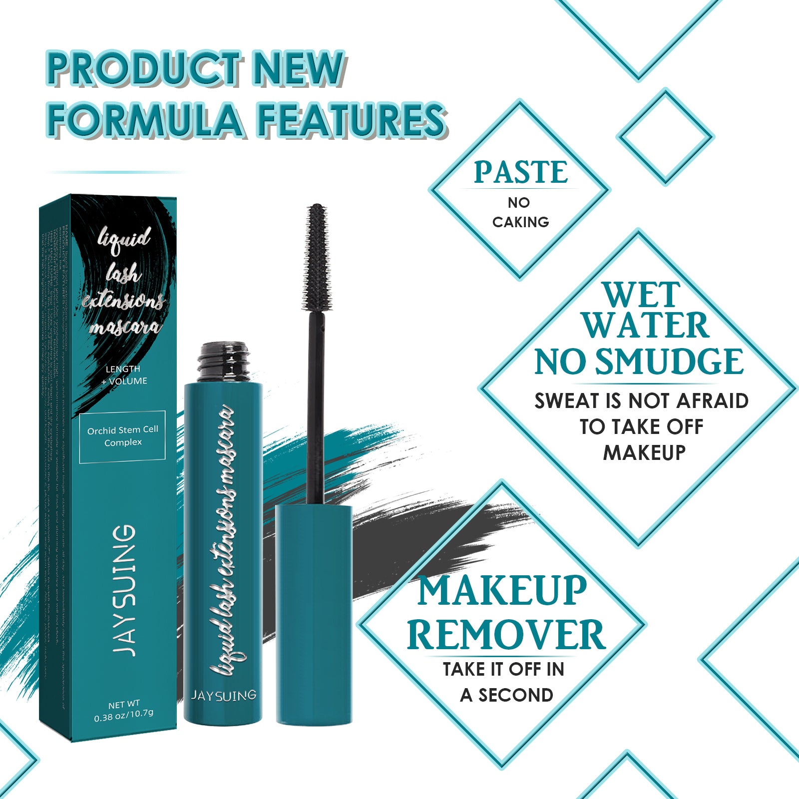 Mascara Liquid Lash Extensions, Liquid Lash Extensions Mascara,Premium Waterproof Smudge-proof Natural No Clumping Smudging Lasting All Day - XMART