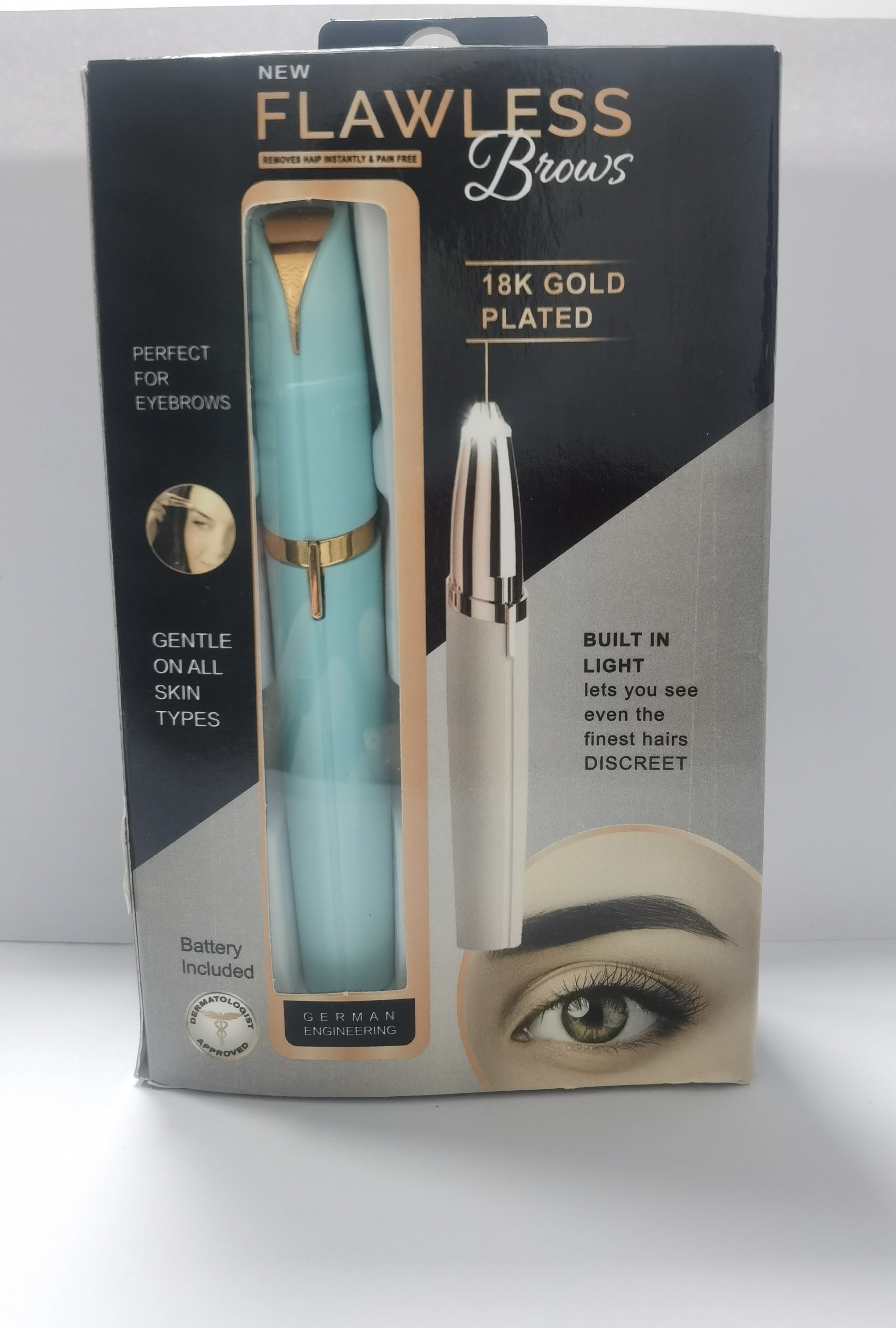 Mini Electric Eyebrow Trimmer Lipstick Brows Pen Hair Remover Painless Razor Epilator with LED Light - XMART
