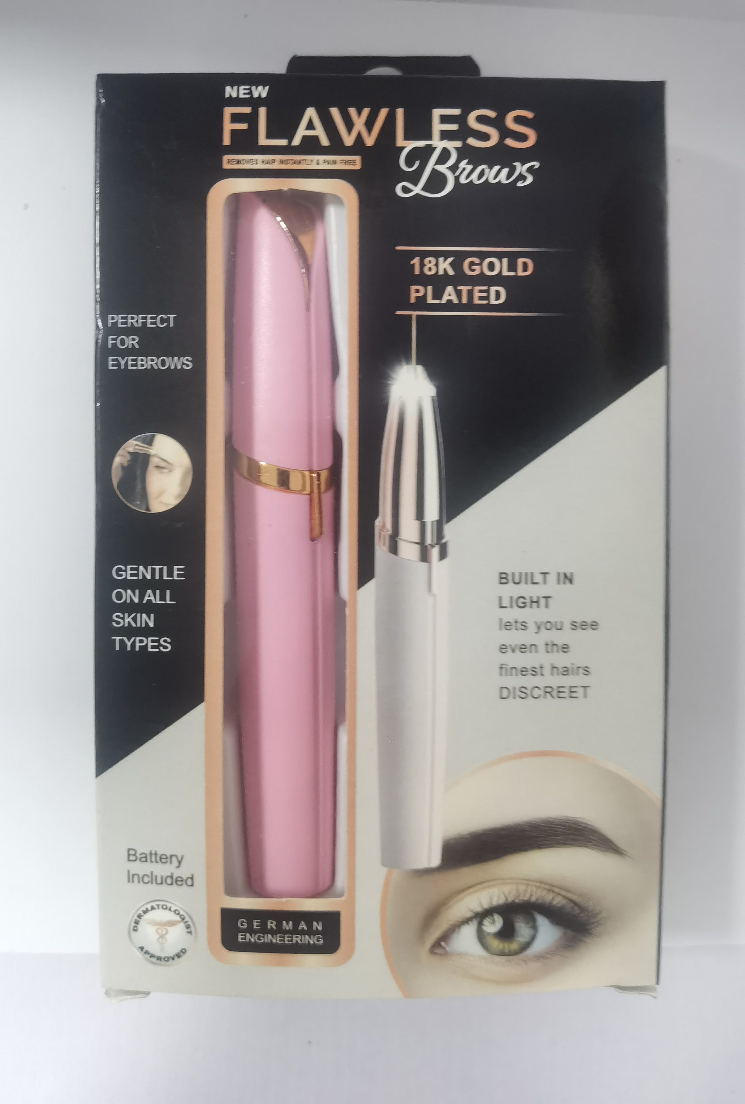 Mini Electric Eyebrow Trimmer Lipstick Brows Pen Hair Remover Painless Razor Epilator with LED Light - XMART