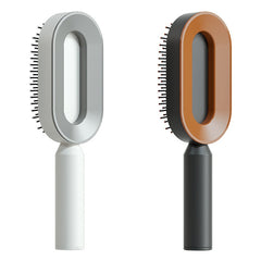 Self Cleaning Hair Brush For Women One-key Cleaning Hair Loss Airbag Massage Scalp Comb Anti-Static Hairbrush - XMART