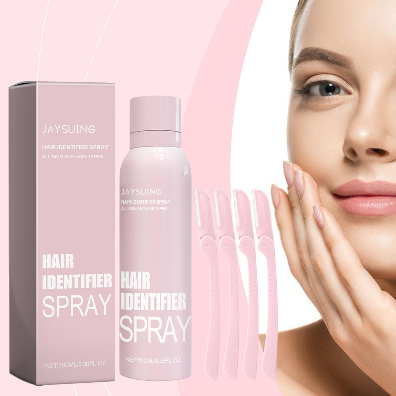 Hair Identifier Spray For Face Shaving, Skin Body Hair Identifying Spray With Razors,Hair Identifier Spray For Face Dermaplaning, Women Dermaplaning Tool For Face - XMART