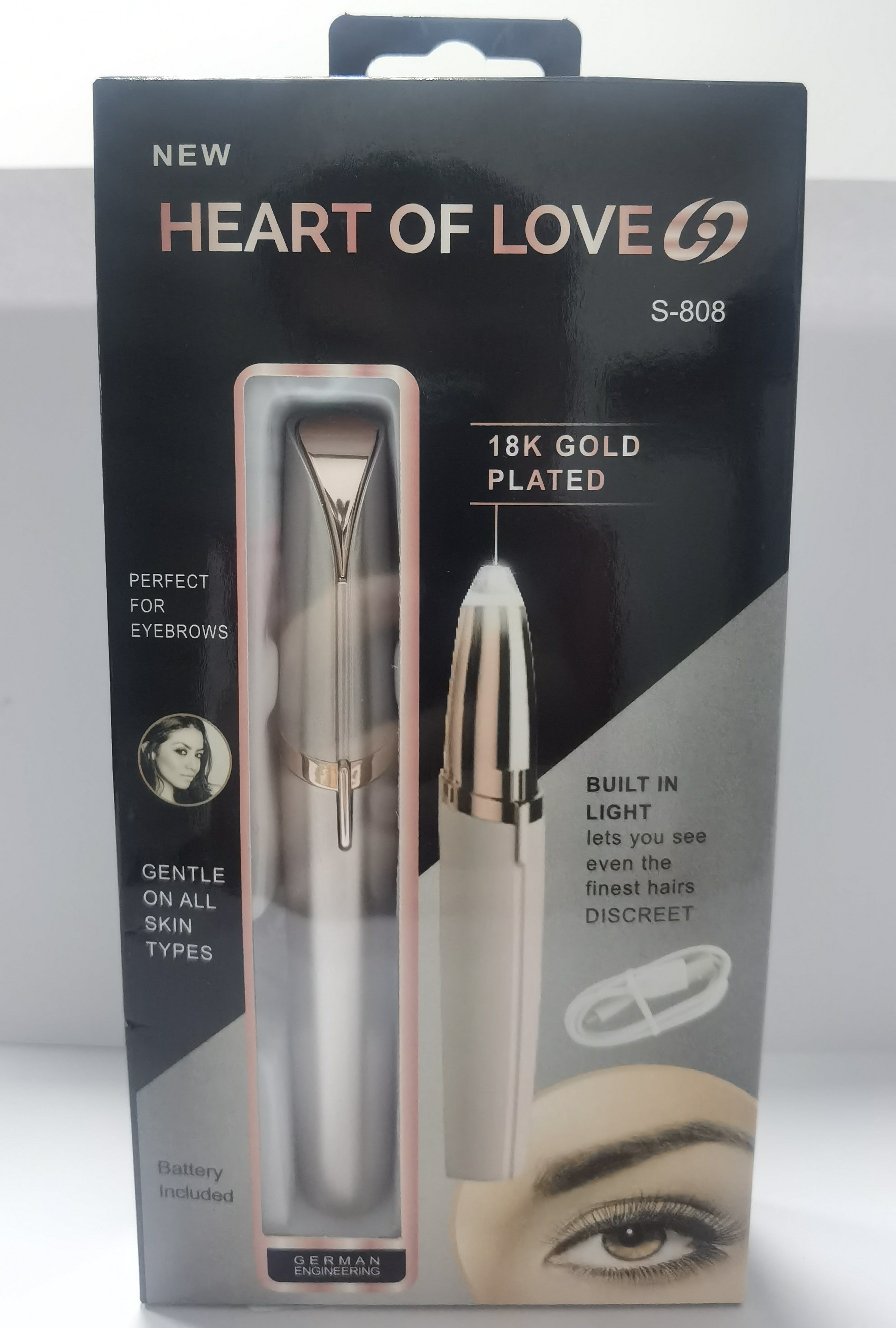 Mini Electric Eyebrow Trimmer Lipstick Brows Pen Hair Remover Painless Razor Epilator with LED Light - XMART