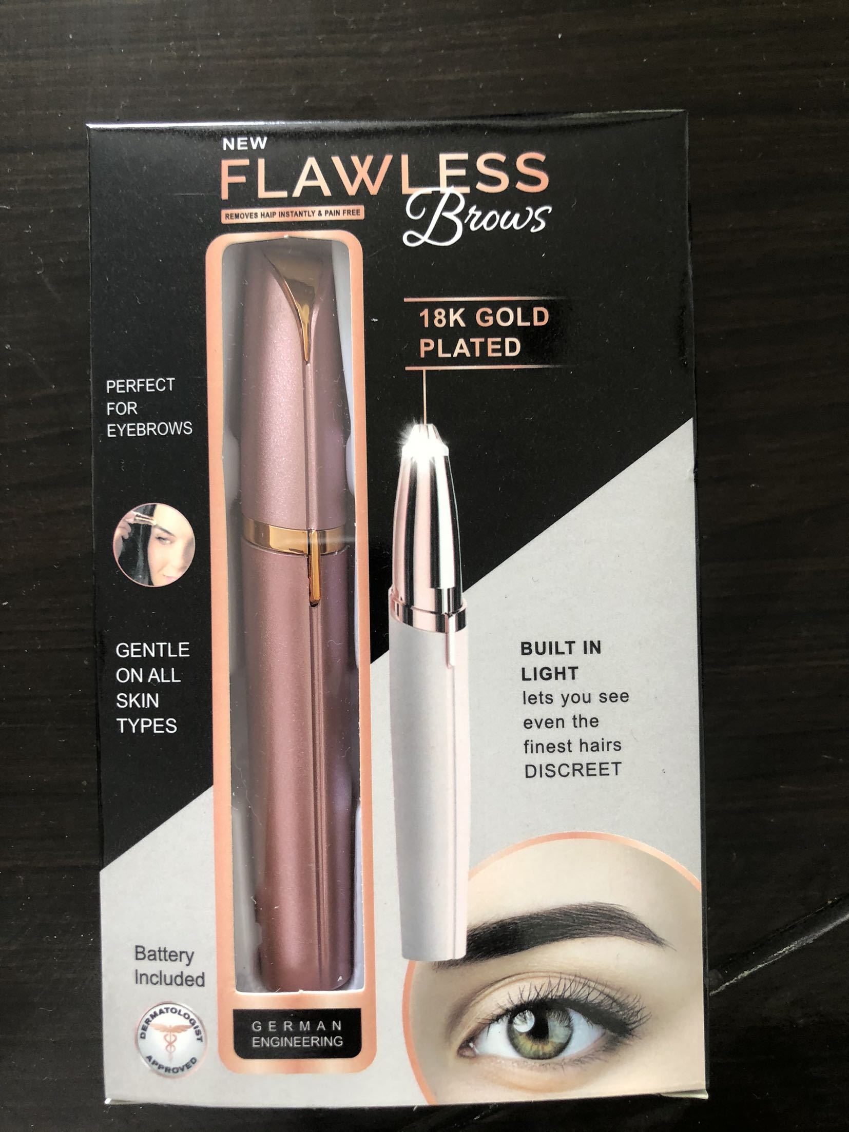 Mini Electric Eyebrow Trimmer Lipstick Brows Pen Hair Remover Painless Razor Epilator with LED Light - XMART