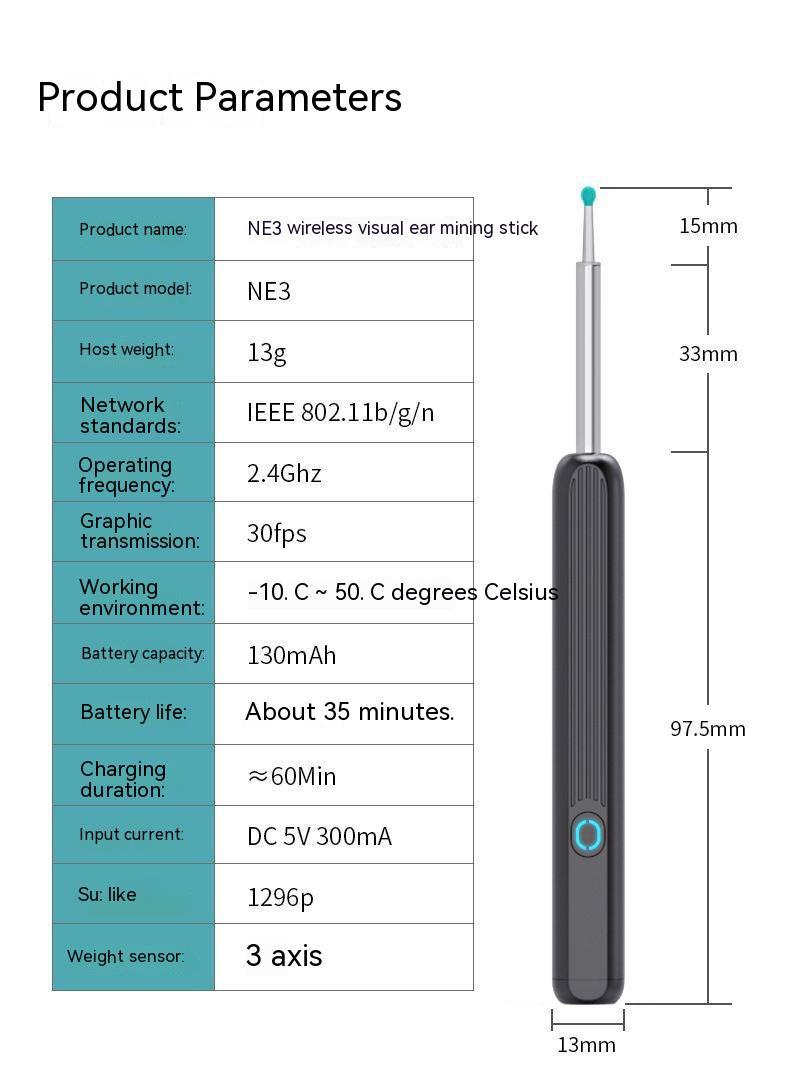 Wireless Smart HD Endoscope Luminous Ear Pick Ear Picking Tools - XMART